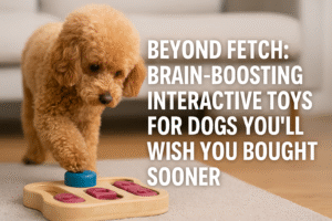 Toy Poodle playing with brain-boosting interactive toys for dogs you’ll wish you bought sooner